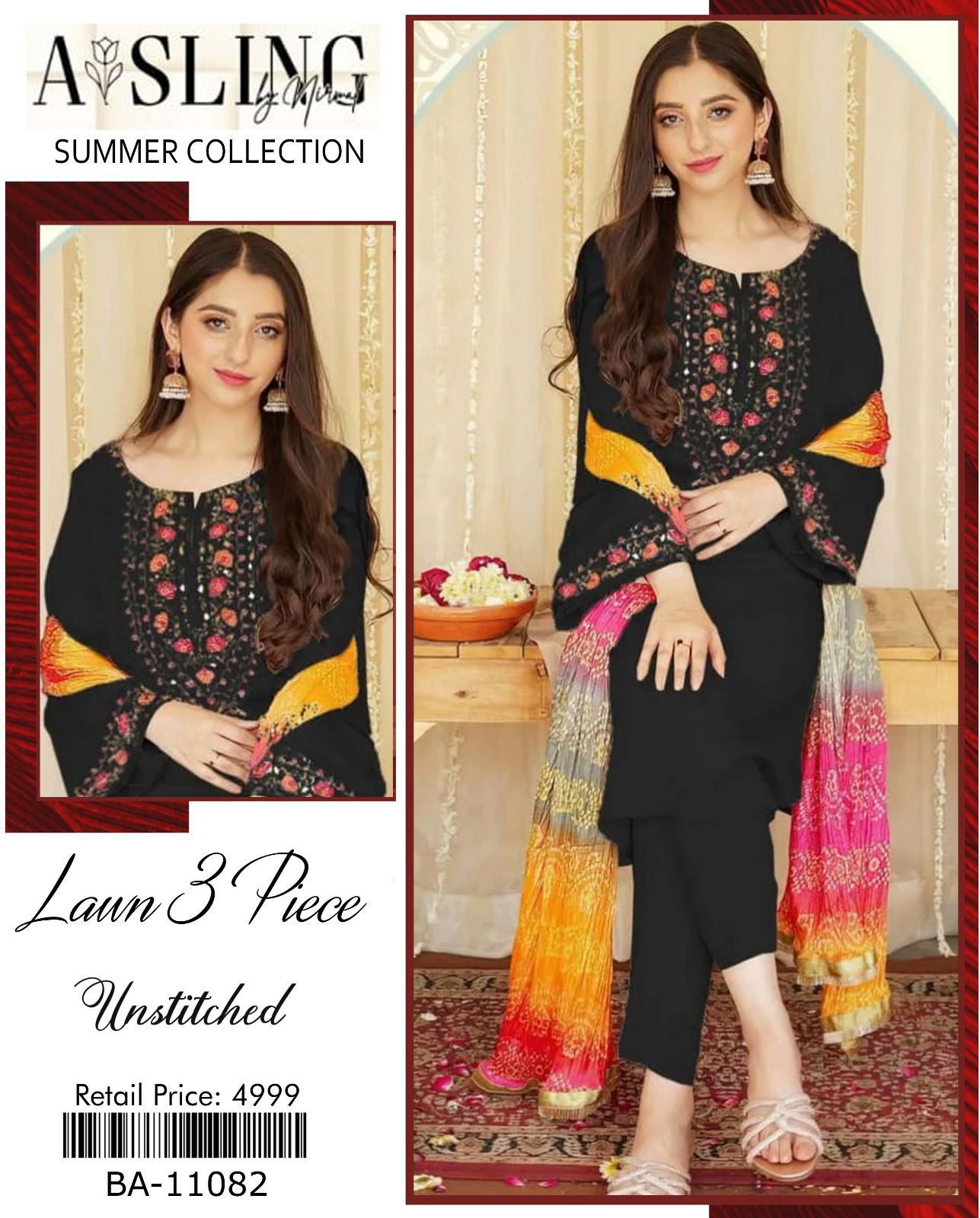 3 PIECE EMBROIDERER LAWN EID COLLECTION