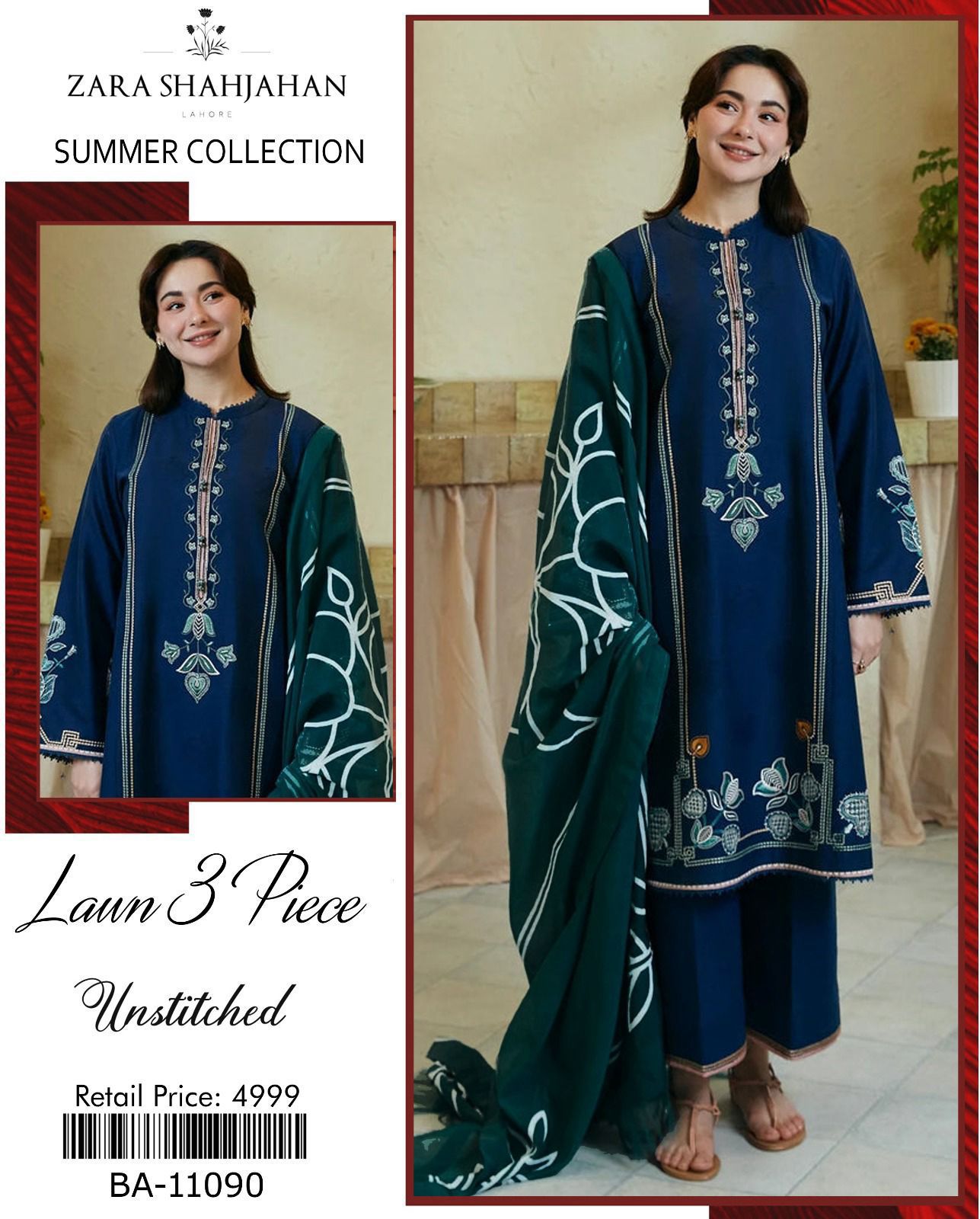 3 PIECE EMBROIDERER LAWN EID COLLECTION